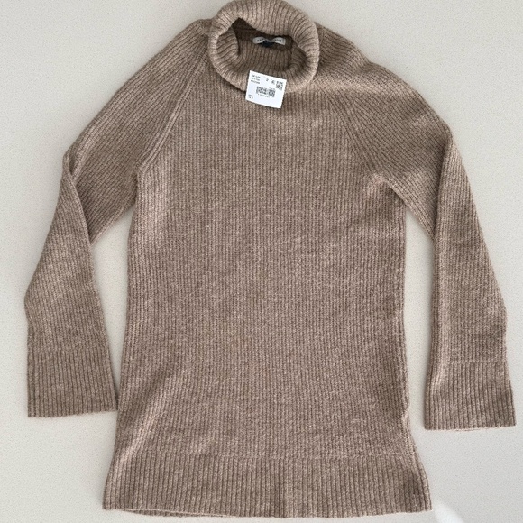 NWT American Apparel Knit Turtle Neck Ribbed Long Sleeve Tunic Sweater - Picture 1 of 5